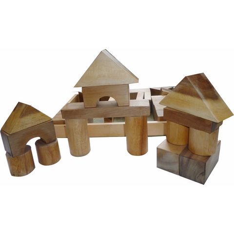 Building Blocks Natural Wood Blocks 34 Pcs