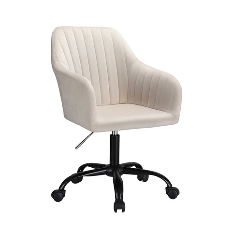 Office Chairs Artiss Office Chair Velvet Seat Cream