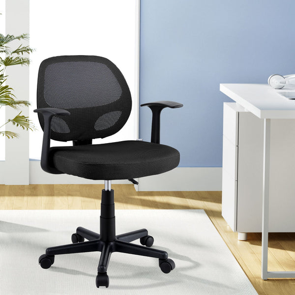 Office Chairs Artiss Mesh Office Chair Computer Gaming Desk Chairs Work Study Mid Back Black