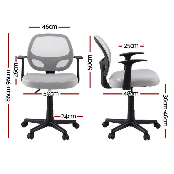 Office Chairs Artiss Mesh Office Chair Computer Gaming Desk Chairs Work Study Mid Back Grey