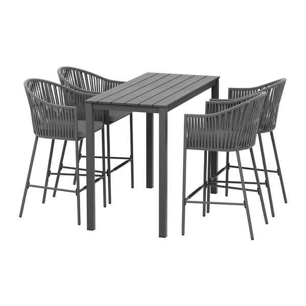 Outdoor Dining Sets Gardeon 5 Piece Outdoor Bar Set Dining Table Rope Chair Patio Bistro