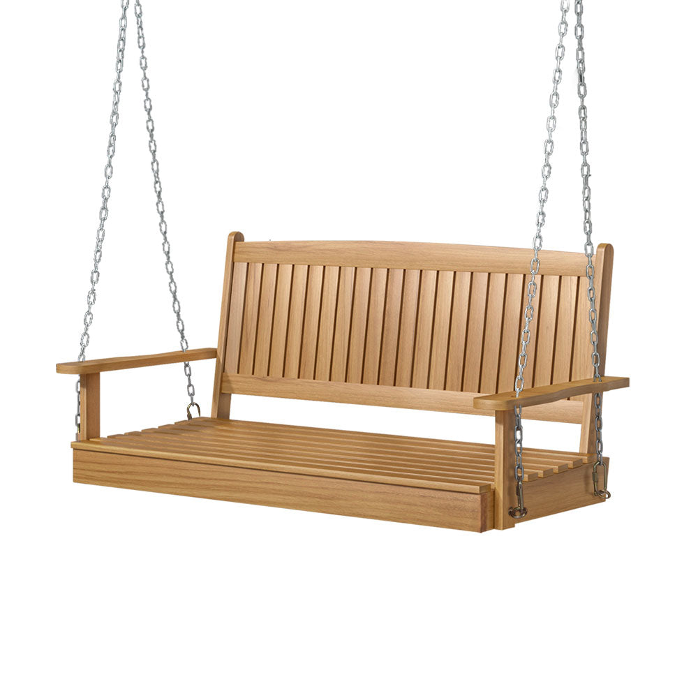 Swing Seats Gardeon Porch Swing Chair With Chain Outdoor Furniture Wooden Bench 2 Seat Teak