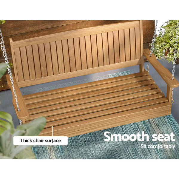 Swing Seats Gardeon Porch Swing Chair With Chain Outdoor Furniture Wooden Bench 2 Seat Teak