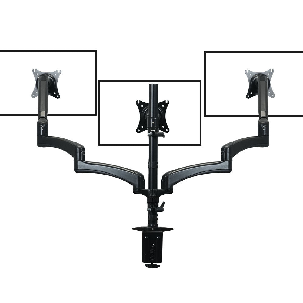 Monitor Mounts & Stands Fortia Triple Computer Monitor Mount Stand Desk With 3 Adjustable Arm Holder 15 To 32 Inch Displays