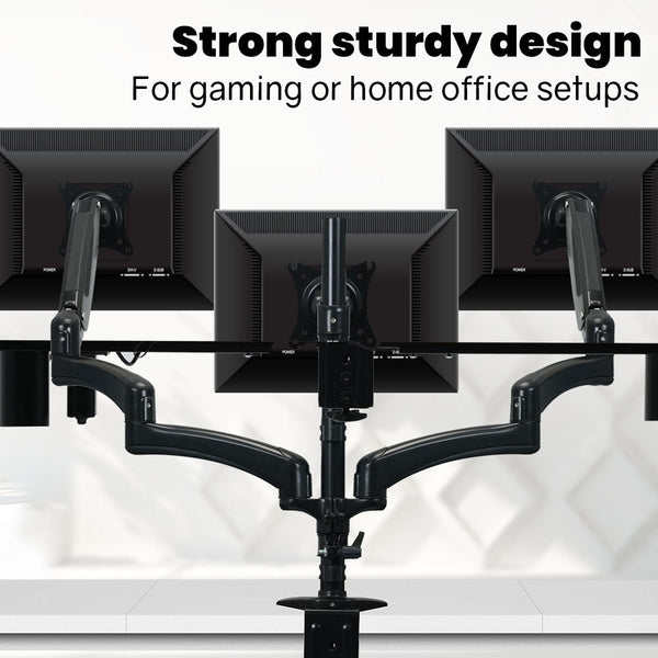 Monitor Mounts & Stands Fortia Triple Computer Monitor Mount Stand Desk With 3 Adjustable Arm Holder 15 To 32 Inch Displays