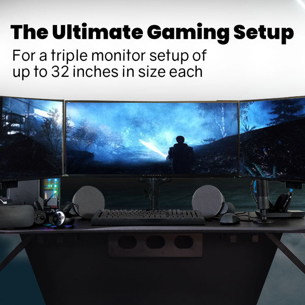 Monitor Mounts & Stands Fortia Triple Computer Monitor Mount Stand Desk With 3 Adjustable Arm Holder 15 To 32 Inch Displays