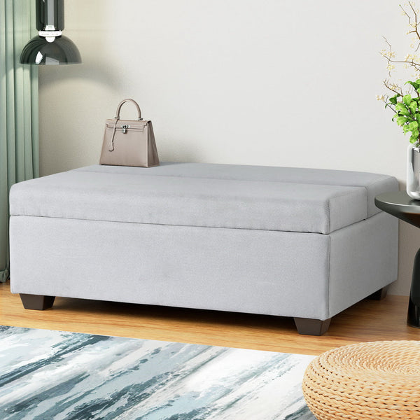 Sofa Beds Artiss Ottoman Storage Sofa Bed 112Cm Foldable Grey