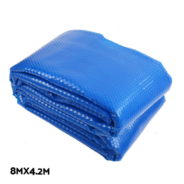 Pool Covers Aquabuddy Pool Cover 8X4.2M 400 Micron Swimming Solar Blanket 5.5M Blue Roller