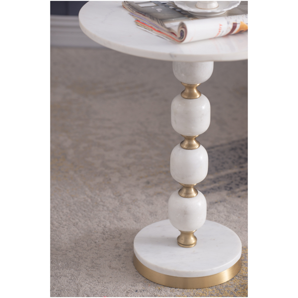 Side Tables Pebble Marble And Aluminuim Hand Made Side Table