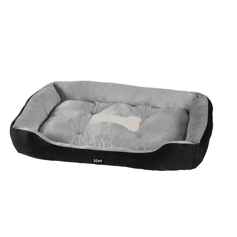 Pet Beds I.Pet Bed Dog Cat Calming Soft Sleeping Comfy Plush Mat Cave Washable Black