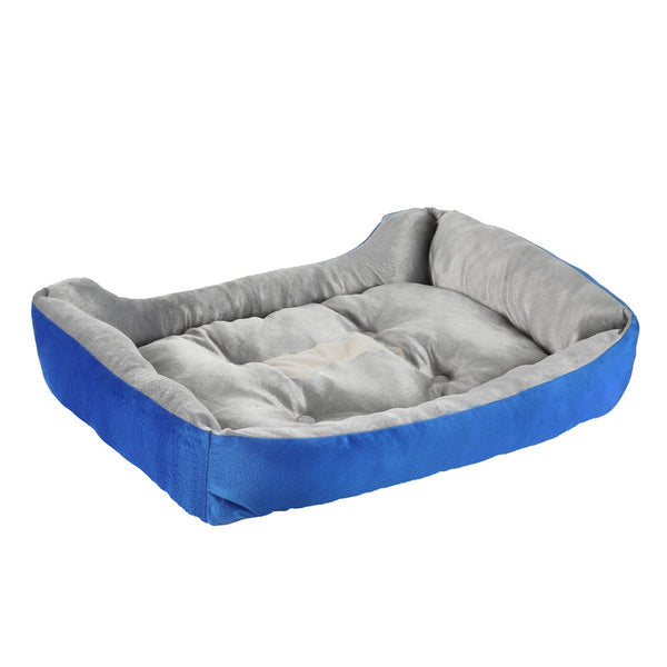 Pet Beds I.Pet Bed Dog Cat Calming Soft Mat Sleeping Comfy Plush Cave Washable Blue