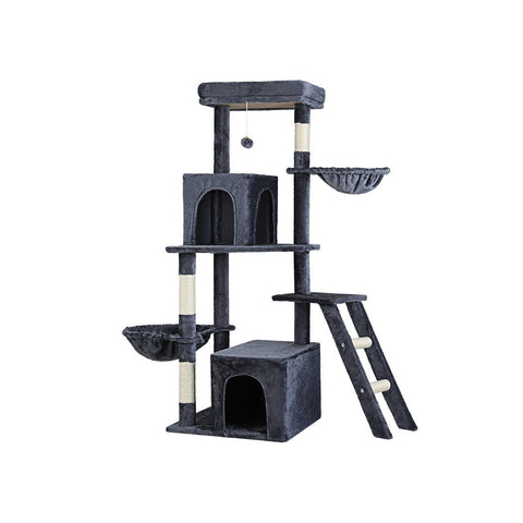 Furniture & Scratchers I.Pet Cat Tree Tower Scratching Post Scratcher 138Cm Trees Condo House Grey