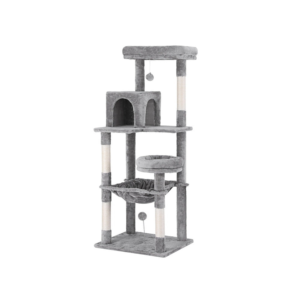 Furniture & Scratchers I.Pet Cat Tree Tower Scratching Post Scratcher 143Cm Condo House Trees Grey