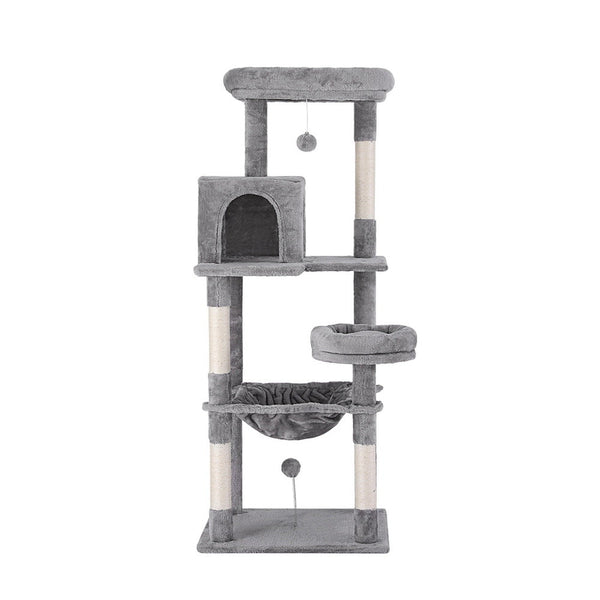 Furniture & Scratchers I.Pet Cat Tree Tower Scratching Post Scratcher 143Cm Condo House Trees Grey