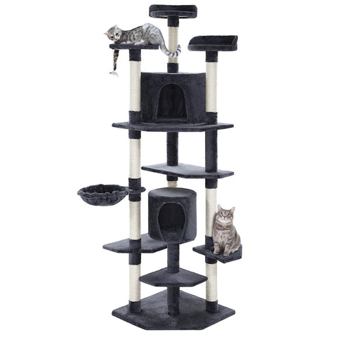 Furniture & Scratchers I.Pet Cat Tree 203Cm Tower Scratching Post Scratcher Condo Trees House Bed Grey