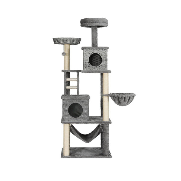 Furniture & Scratchers I.Pet Cat Tree 169Cm Tower Scratching Post Scratcher Wood Bed Condo House Rattan Ladder