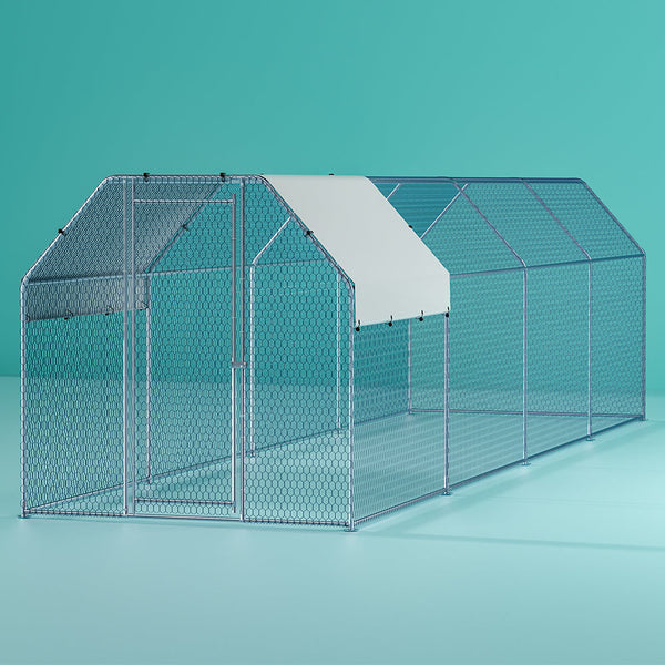 Small Animal Cages & Hutches I.Pet Chicken Coop Cage Run Rabbit Hutch Large Walk In Hen House Cover 2Mx8mx2m