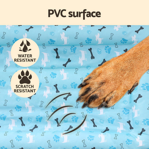 Pet Beds I.Pet Cooling Mat Gel Dog Cat Self Cool Puppy Pad Large Bed Summer Blue