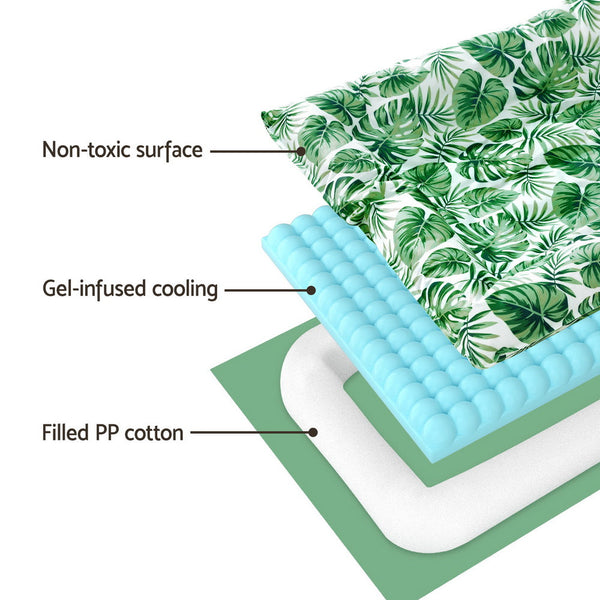 Pet Beds I.Pet Cooling Mat Gel Dog Cat Self Cool Puppy Pad Large Bed Summer Green