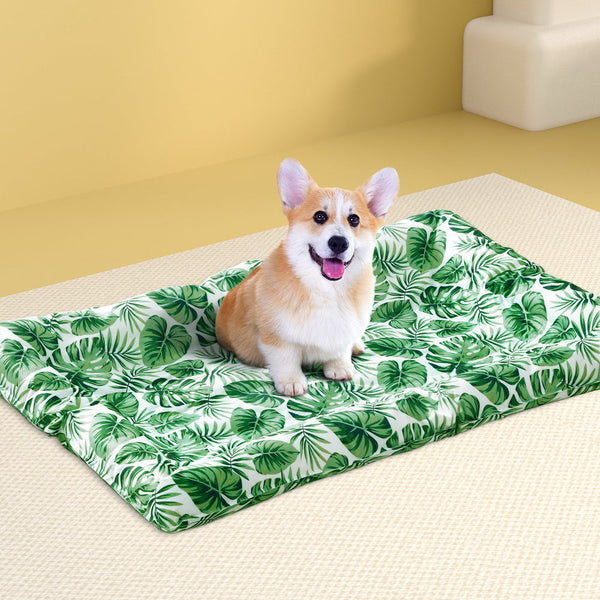 Pet Beds I.Pet Cooling Mat Gel Dog Cat Self Cool Puppy Pad Large Bed Summer Green