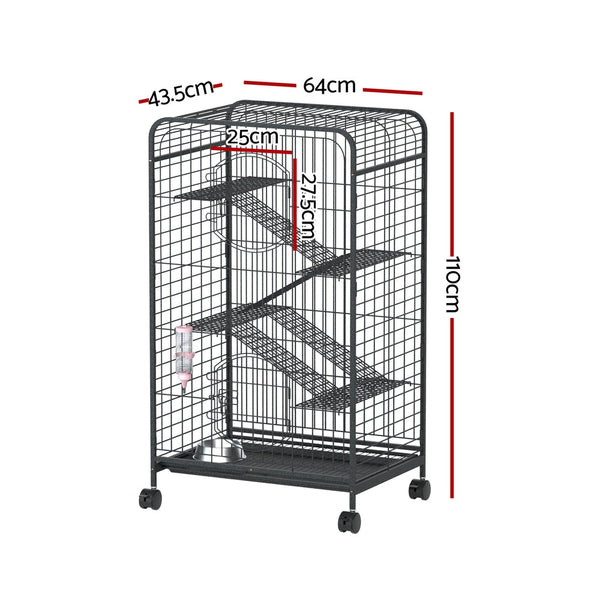 Small Animal Cages & Hutches I.Pet Rabbit Cage Indoor Hutch Guinea Pig Bird Ferret Cat Hamster 110Cm 4 Level