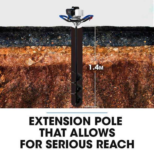 Post Hole Diggers & Augers Powerblade Pd750 52Cc Stroke Petrol Post Hole Digger 200Mm Auger W/ 600Mm Extension Shaft