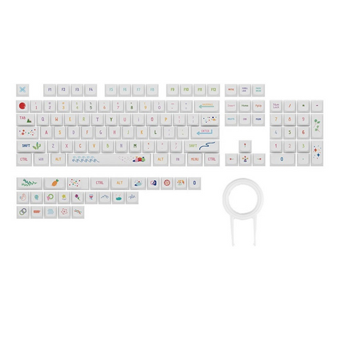 Keyboards & Keypads Keycap Keyboard White Summer 128 Keys Profile Switch Mechanical Cute For Keyboards