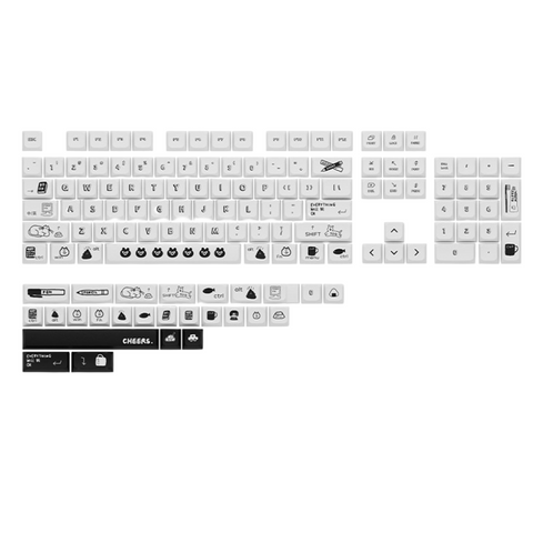 Keyboards & Keypads Keycap Keyboard White Black 130 Keys Dye Sublimation Mechanical Switch Touch Clicks