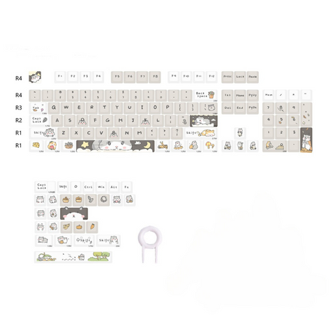 Keyboards & Keypads Keycap Keyboard White 131 English Keys Mechanical Switch Touch Clicks Box