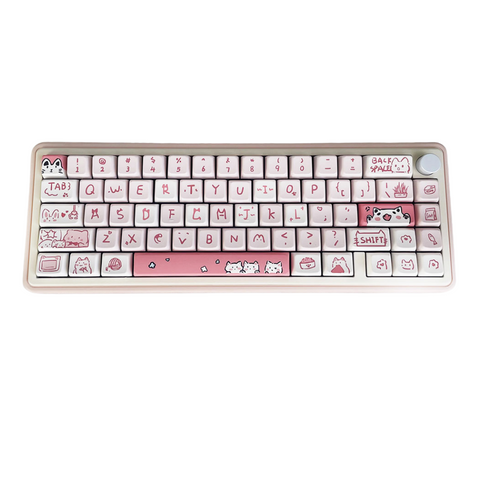 Keyboards & Keypads Keycap Keyboard Pink 146 Keys Cat Theme Mechanical Keycaps For Typing And Gaming