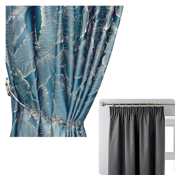 Curtains & Drapes Curtain Green 150 Centimetre X 250 3D Leaves Blackout Home