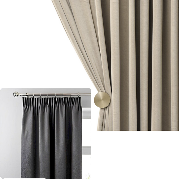 Curtains & Drapes 150Cm Beige High Quality Modern Velvet Blackout Curtains For Living Room Bedroom Dining