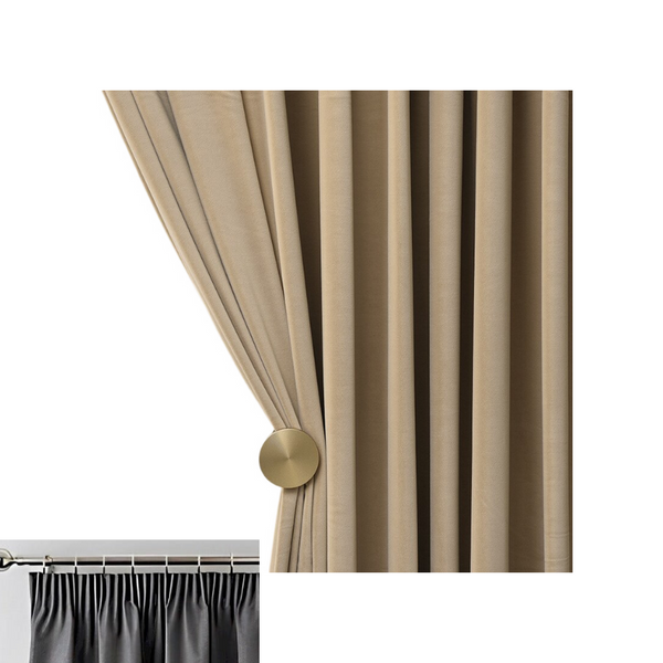 Curtains & Drapes 150 Centimetre Light Pawn High Quality Modern Velvet Blackout Curtains For Living Room Bedroom Dining Luxury Window Drape