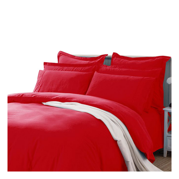 Quilt Covers 1000Tc Tailored King Single Size Red Duvet Quilt Cover Set