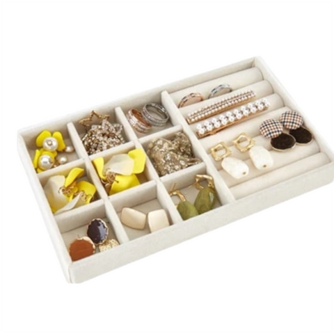 Jewellery Holders & Organisers Jewelry Storage Beige Design Display Tray Drawer Jewellery Holder For Rings Earrings Necklaces Bracelets