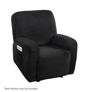 Slipcovers Artiss Recliner Chair Covers 1 Seater Velvet Black