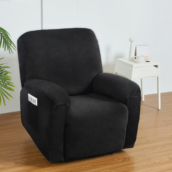 Slipcovers Artiss Recliner Chair Covers 1 Seater Velvet Black