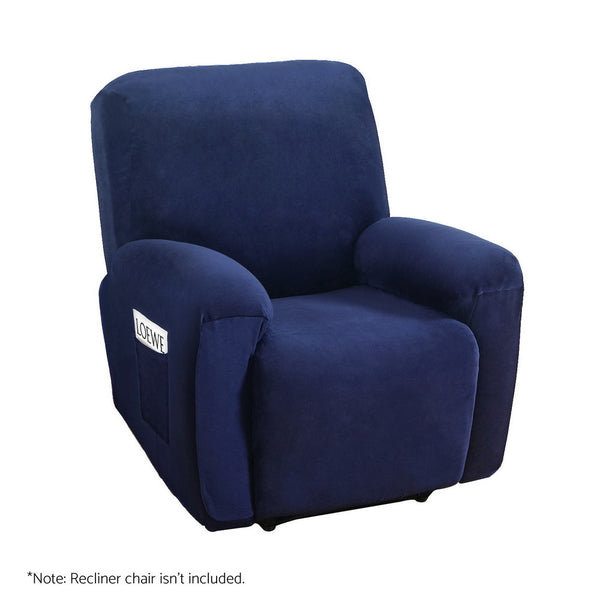 Slipcovers Artiss Recliner Chair Covers 1 Seater Velvet Navy