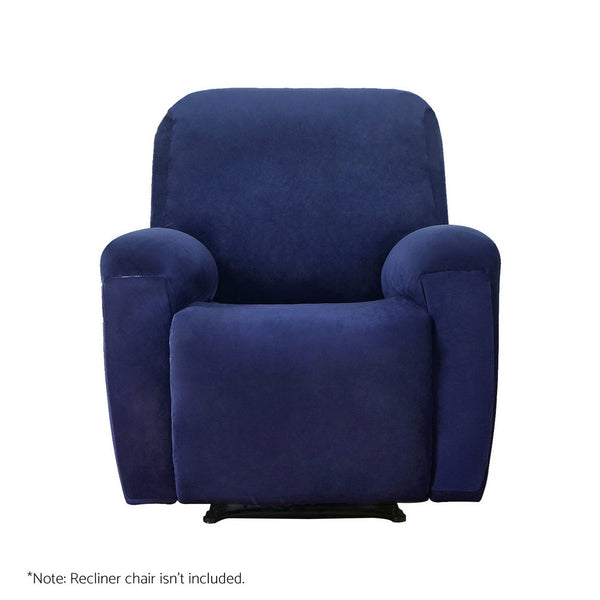 Slipcovers Artiss Recliner Chair Covers 1 Seater Velvet Navy