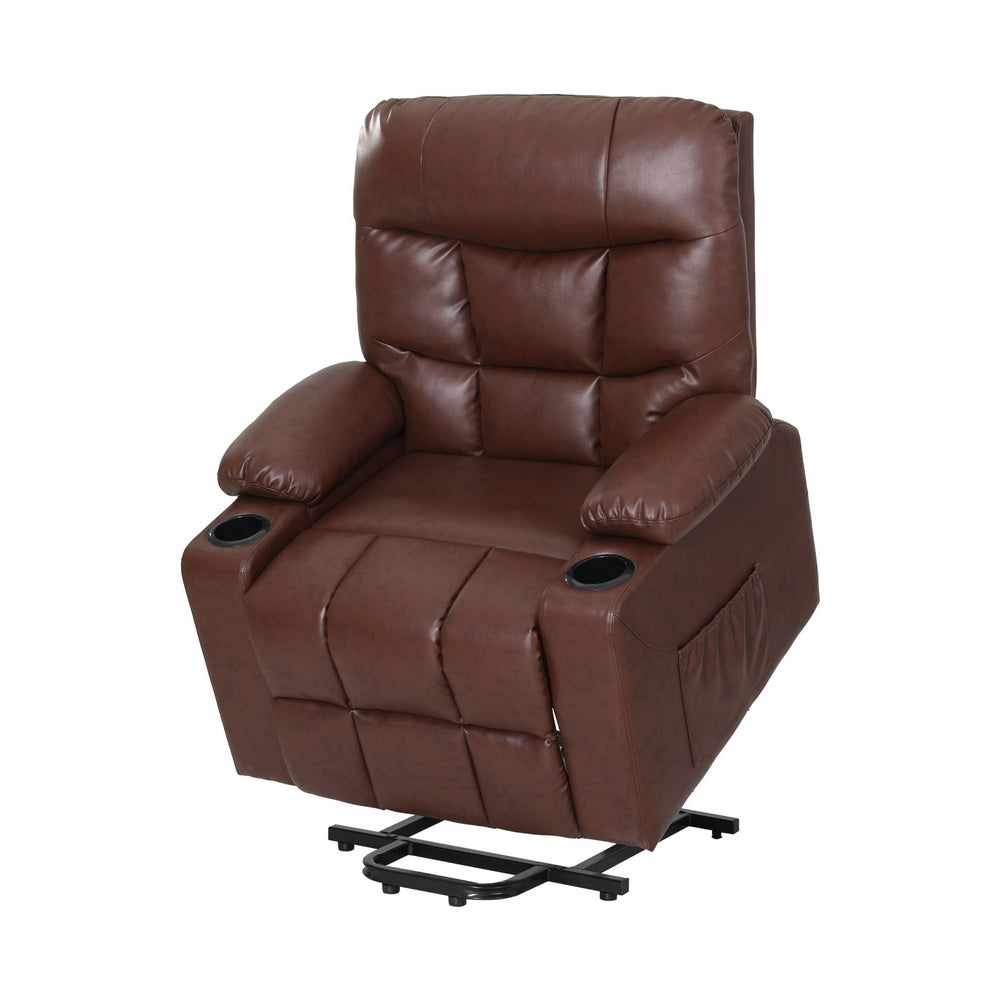 Electric Massage Chairs Artiss Recliner Chair Lift Assist Heated Massage Leather Claude