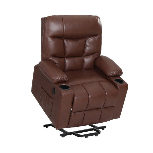 Electric Massage Chairs Artiss Recliner Chair Lift Assist Heated Massage Leather Claude