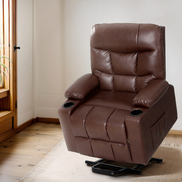 Electric Massage Chairs Artiss Recliner Chair Lift Assist Heated Massage Leather Claude