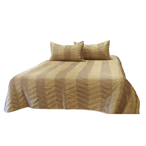 Queen Doonas Rapee Faux Silk Coverlet Set Zig Zag Gold Queen