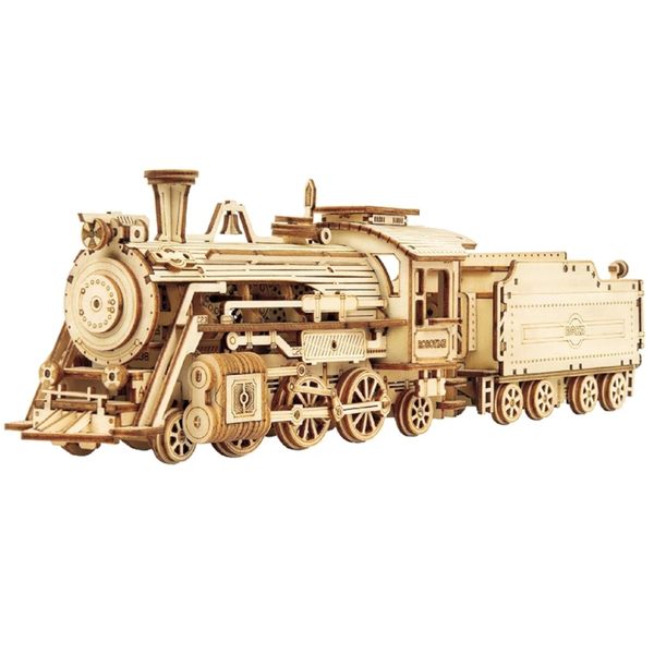 Puzzles Robotime Rokr Train Model 3D Wooden Puzzle Toy Assembly Kit For Children