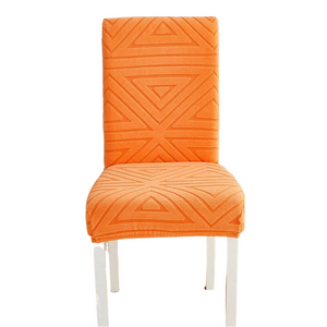 Slipcovers Chair Cover Orange Triangular Design Elastic Material For Dining Room