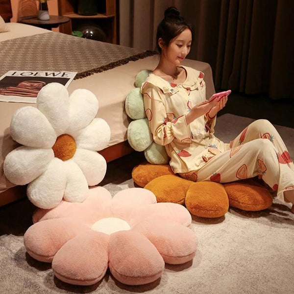 Cushions & Decorative Pillows Plush Pillow Light Pink Flower Shape Stuffed Soft Seat Cushion Decor 50Cm