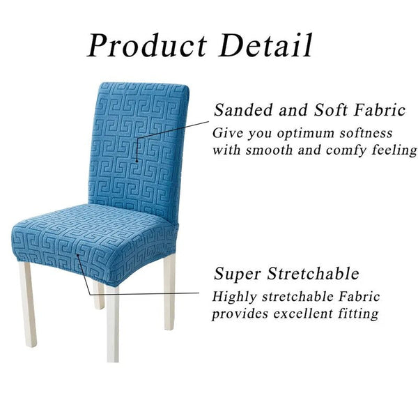 Slipcovers Chair Cover Blue Triangular Design Elastic Material For Dining Room Kitchen