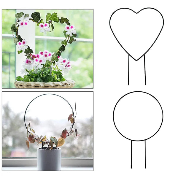 Plant Ties & Supports 1Pc Plant Support Garden Stake Stand Round Vine Climbing Rack Ironheart Shaped Flower Trellis Frame Holder Plastic Decor