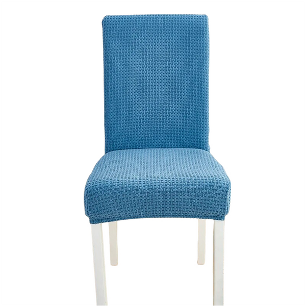 Slipcovers Chair Cover Blue Micro Knitted Design Elastic Material For Dining Room Kitchen