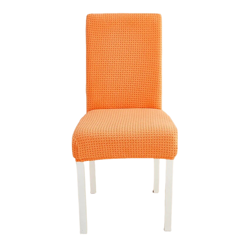 Slipcovers Chair Cover Orange Micro Knitted Design Elastic Material For Dining Room